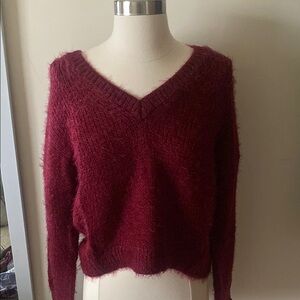 NWT Bloomingdale's Red V-Neck Sweater - Cozy Knit